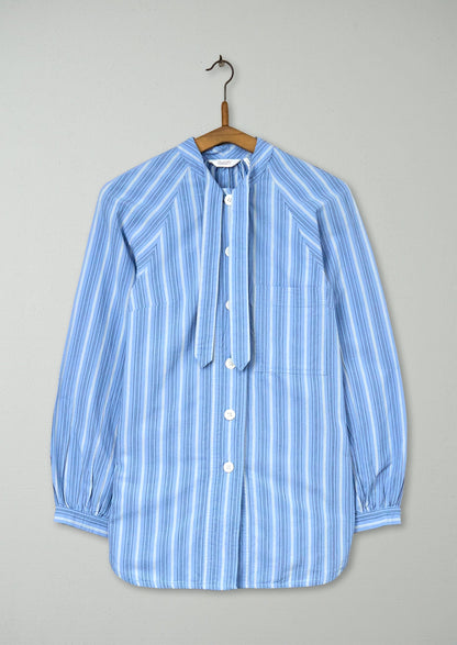 Reworn Tie Neck Stripe Shirt Size 6 (767) | Multi