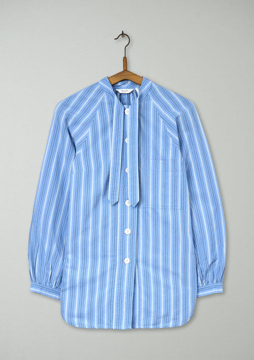 Reworn Tie Neck Stripe Shirt Size 6 (767) | Multi