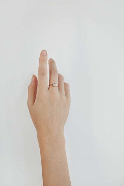 EMERALD CUT ZIRCONIA RING
