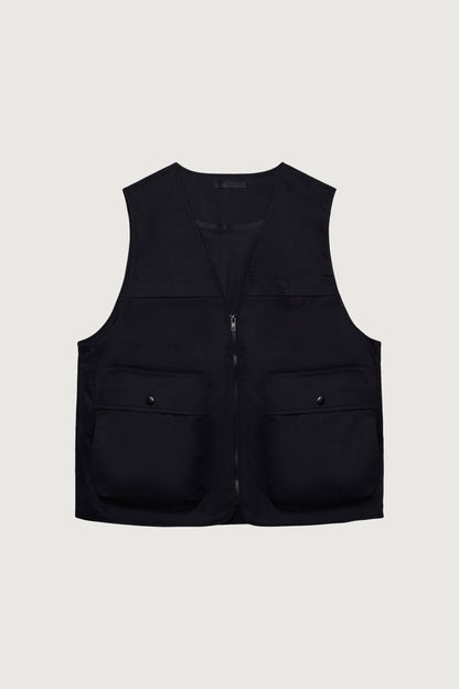 COTTON-TWILL CARGO UTILITY VEST