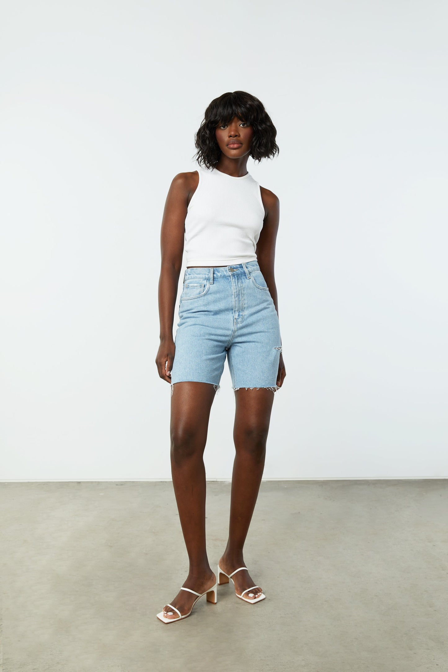 LONG DENIM SHORTS