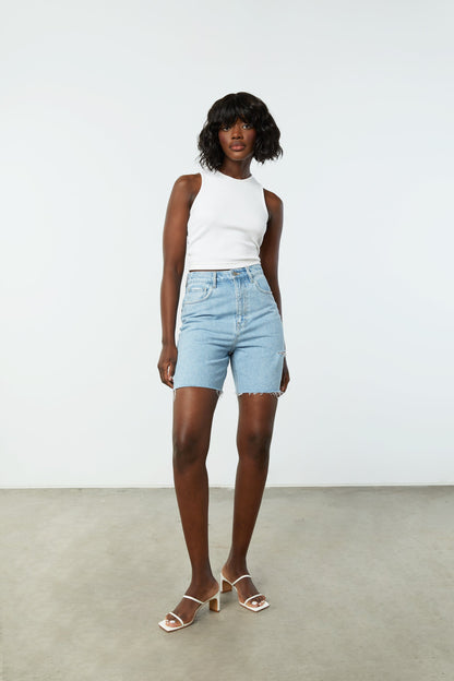 LONG DENIM SHORTS