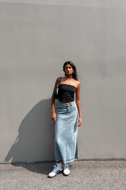 MIDI JEAN SKIRT