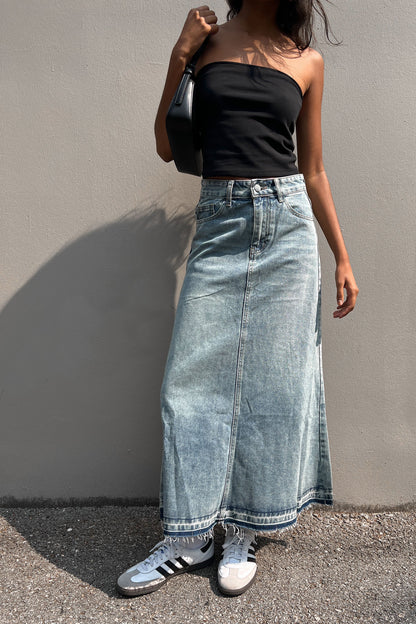 MIDI JEAN SKIRT