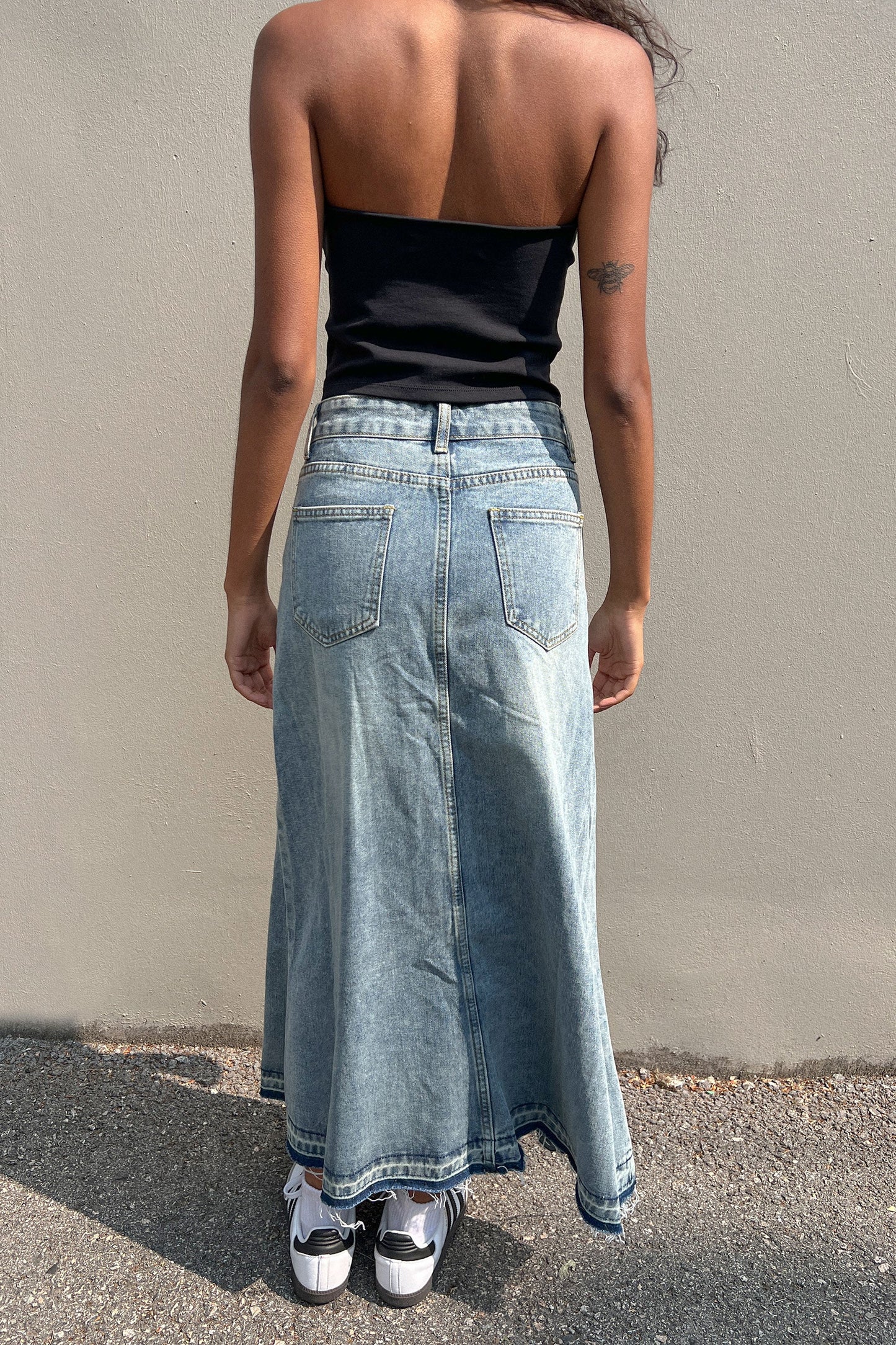 MIDI JEAN SKIRT