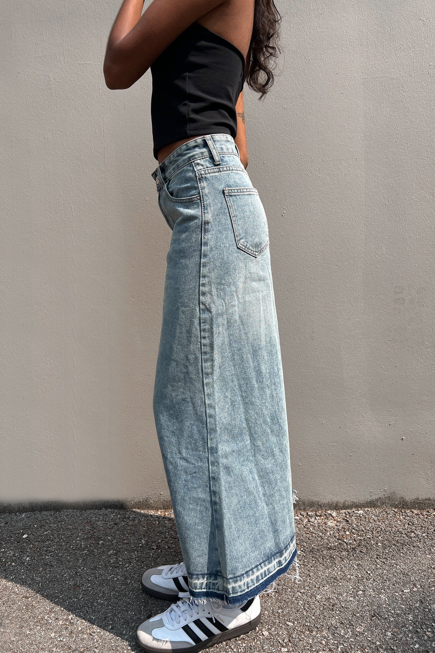 MIDI JEAN SKIRT