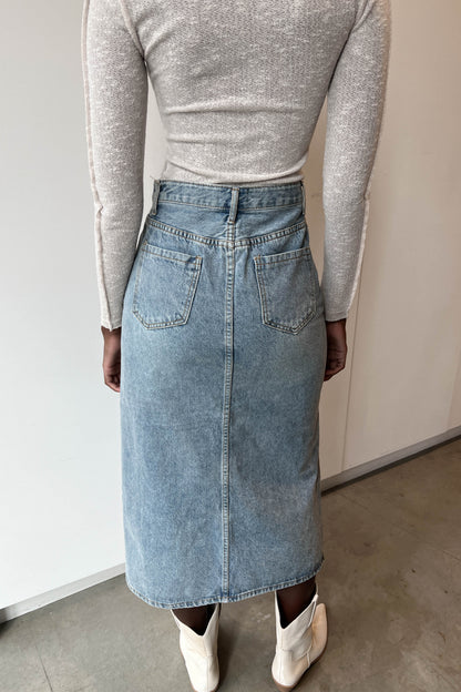 MIDI JEAN SKIRT