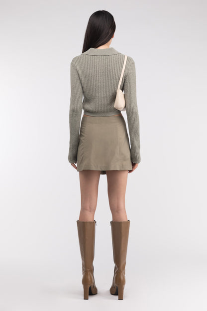 MINI NYLON CARGO SKIRT