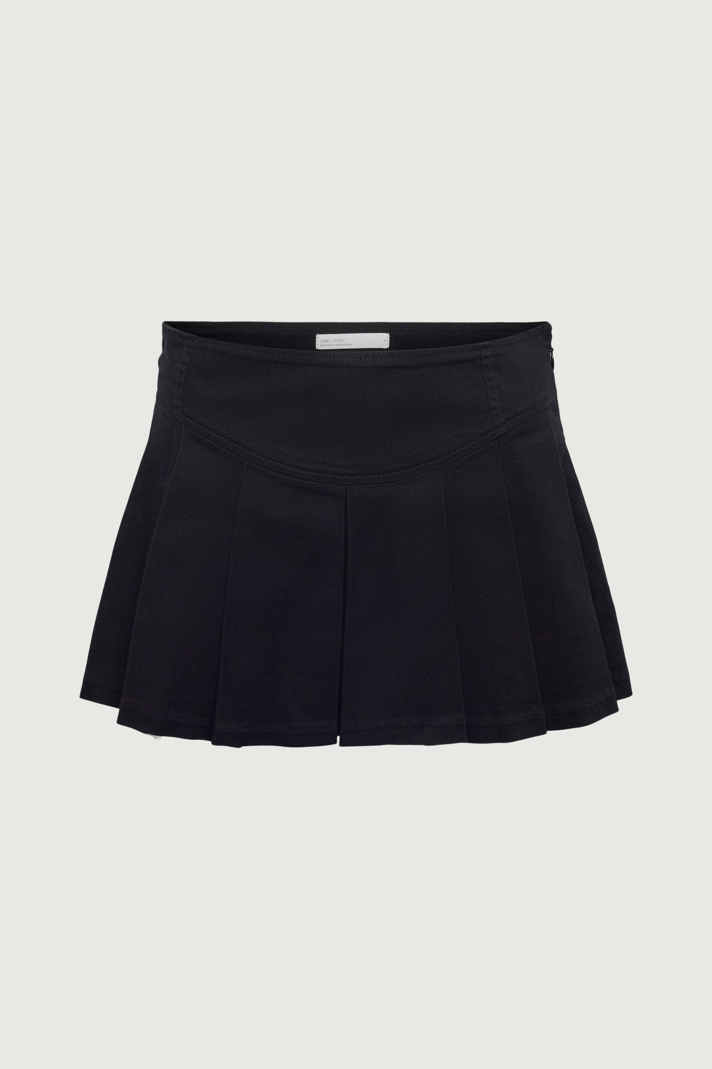 PLEATED TWILL MINI SKORT
