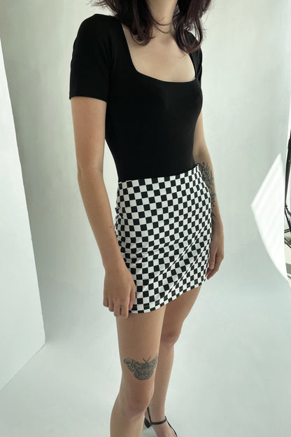 GINGHAM MINI SKIRT