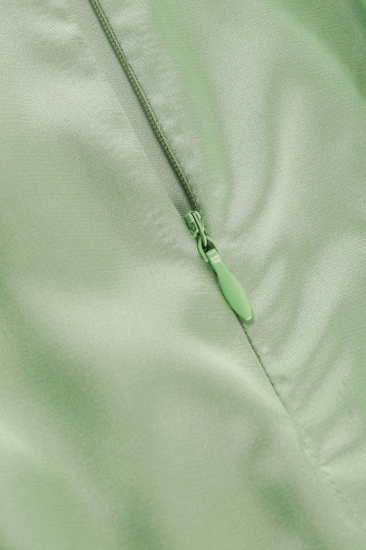Straps Green Lace-up Back Tiered Party Dress