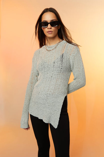 MESH KNIT SWEATER