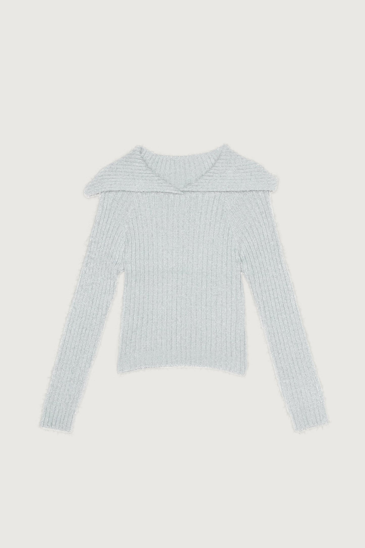 EXTENDED COLLAR KNIT SWEATER