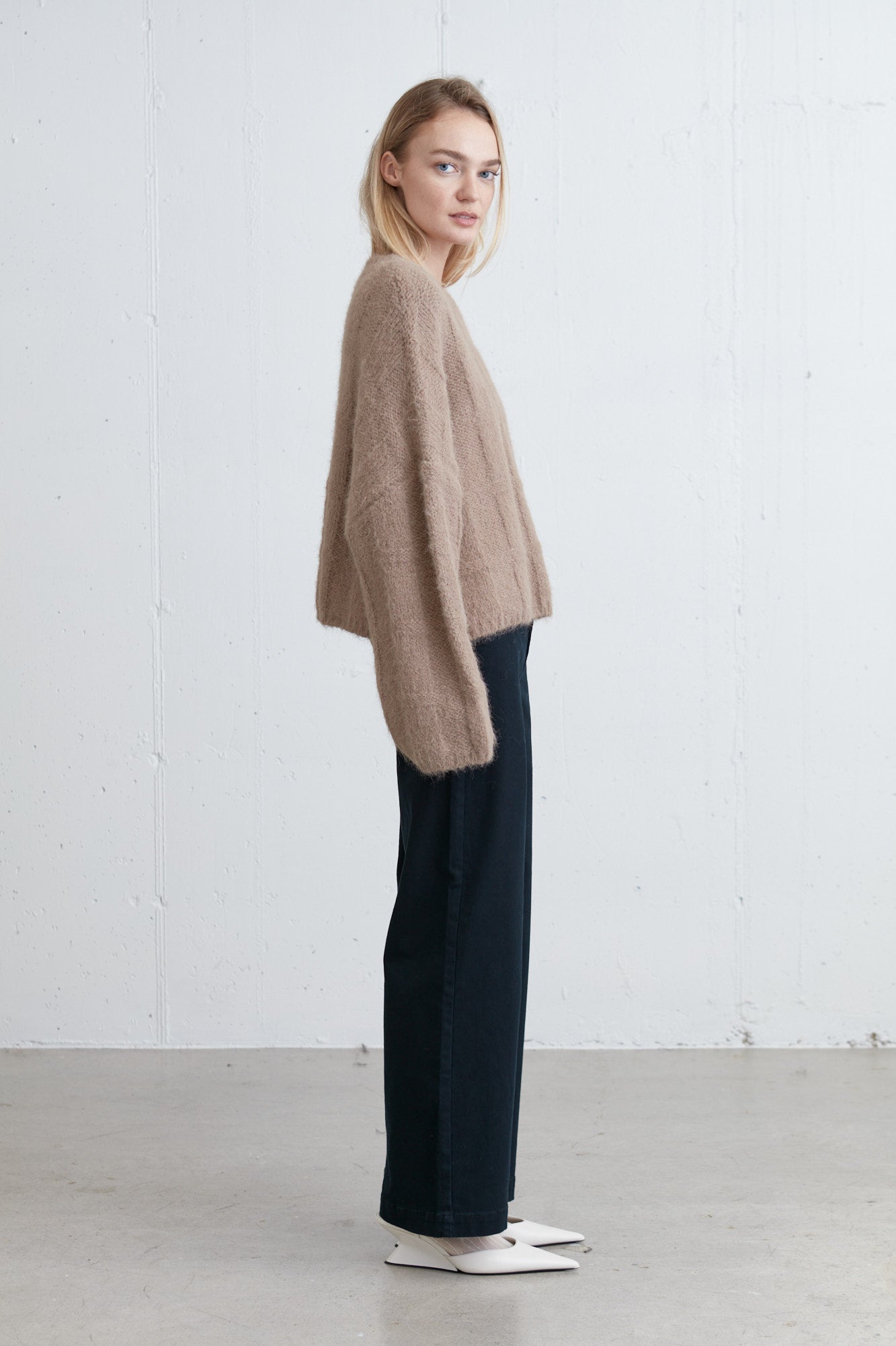 FUZZY RIBBED SWEATER