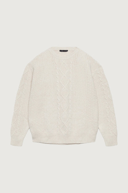 CABLE KNIT CREWNECK SWEATER