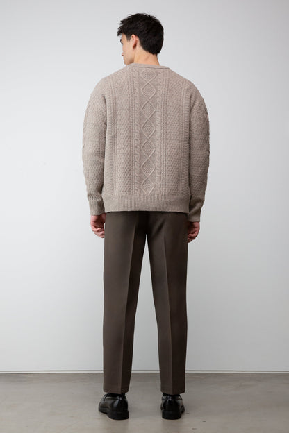 CABLE KNIT CREWNECK SWEATER
