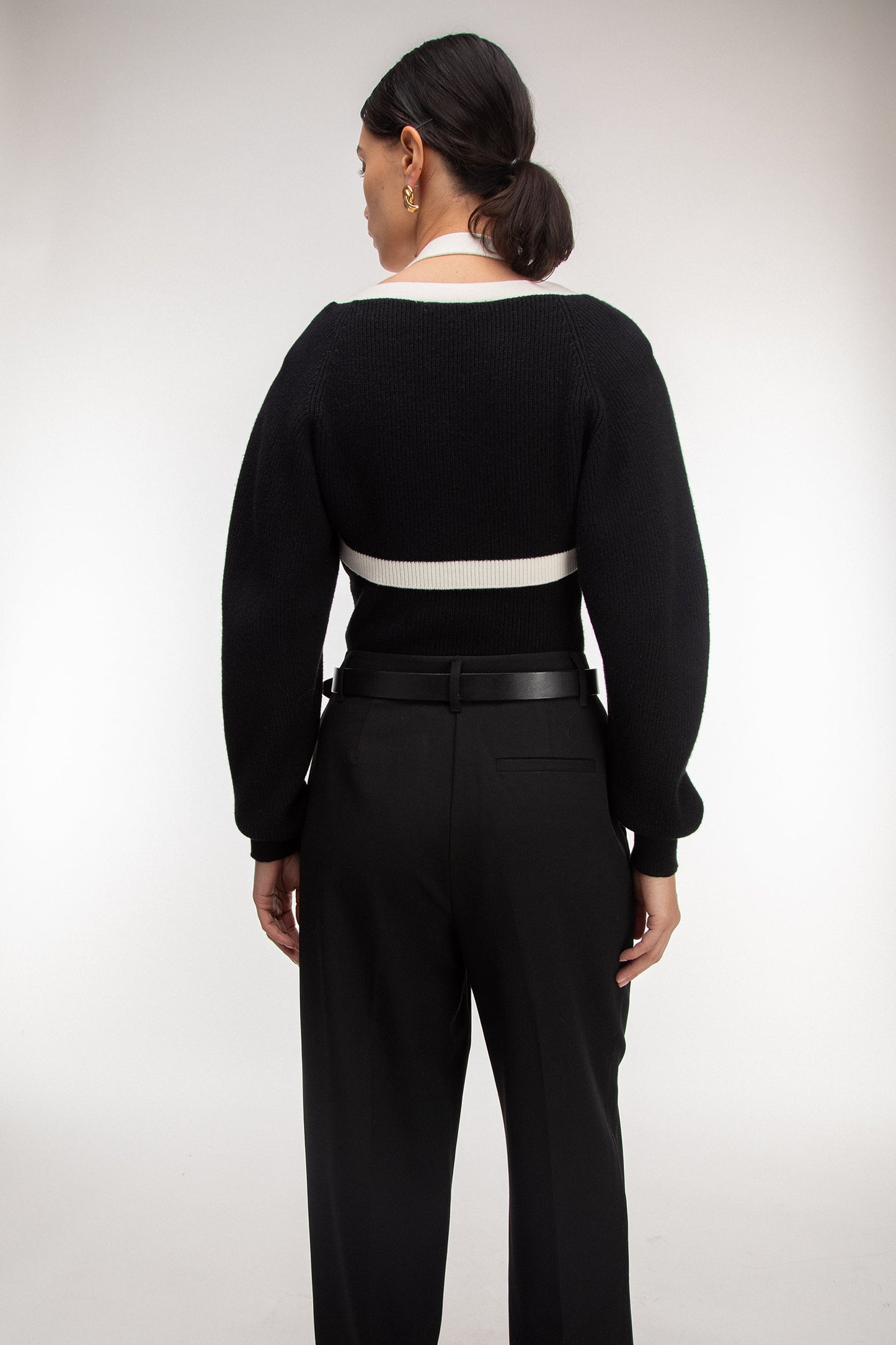CONTRAST TRIM KNIT BOLERO & TANK TWO PIECE SET