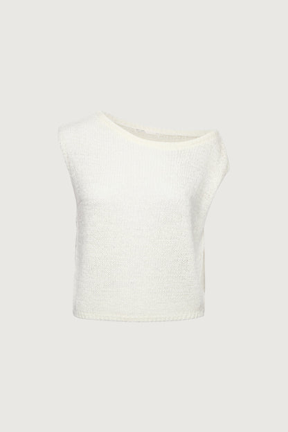 ASYMMETRICAL OFF SHOULDER KNIT TOP