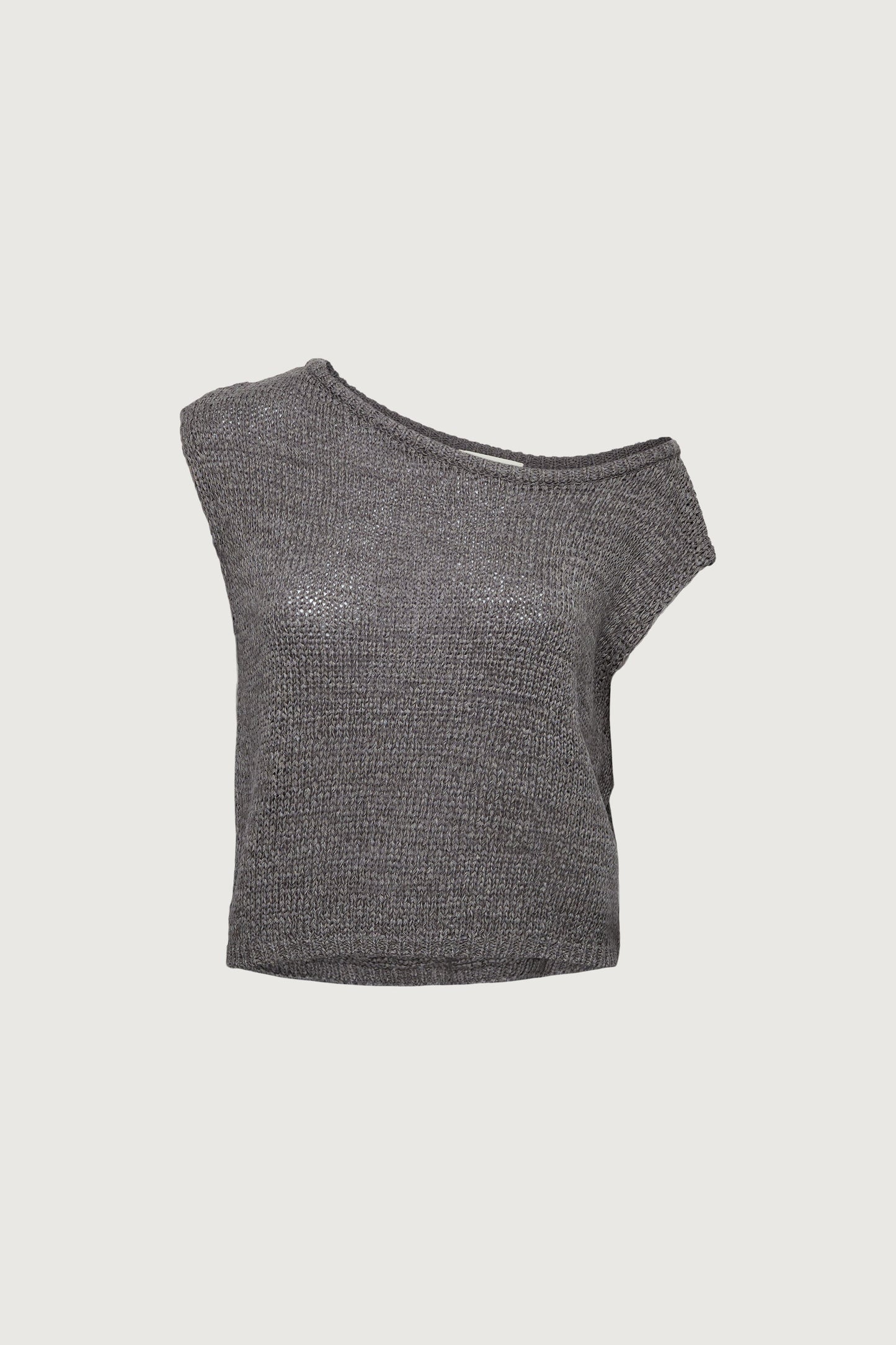 ASYMMETRICAL OFF SHOULDER KNIT TOP