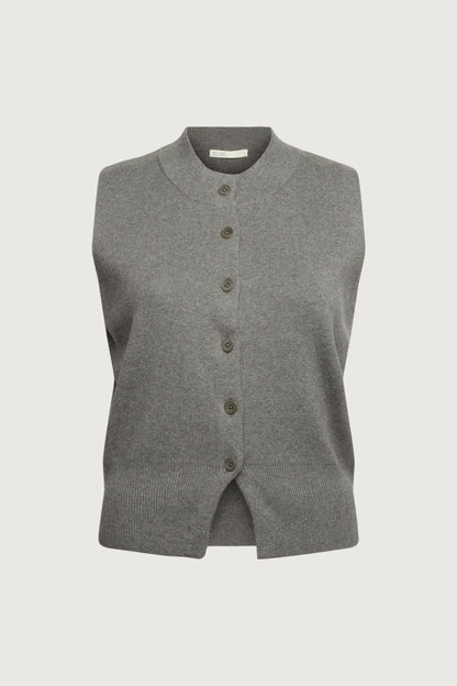 KNIT MOCKNECK BUTTON UP VEST