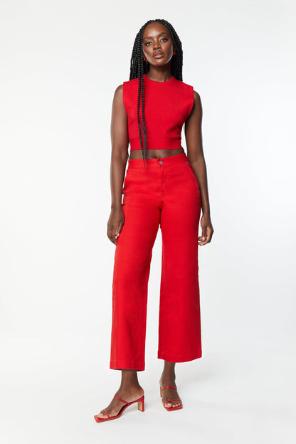 CROPPED OPEN BACK TOP