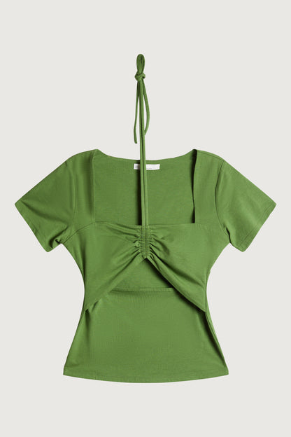 HALTER NECK CUTOUT TEE