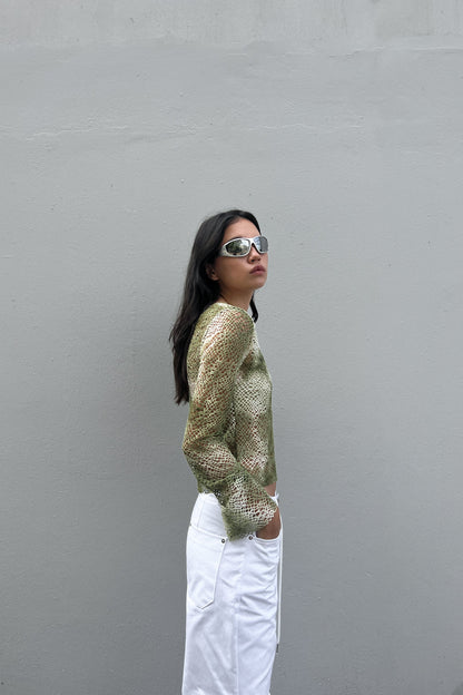 GRADIENT OPEN-KNIT TOP
