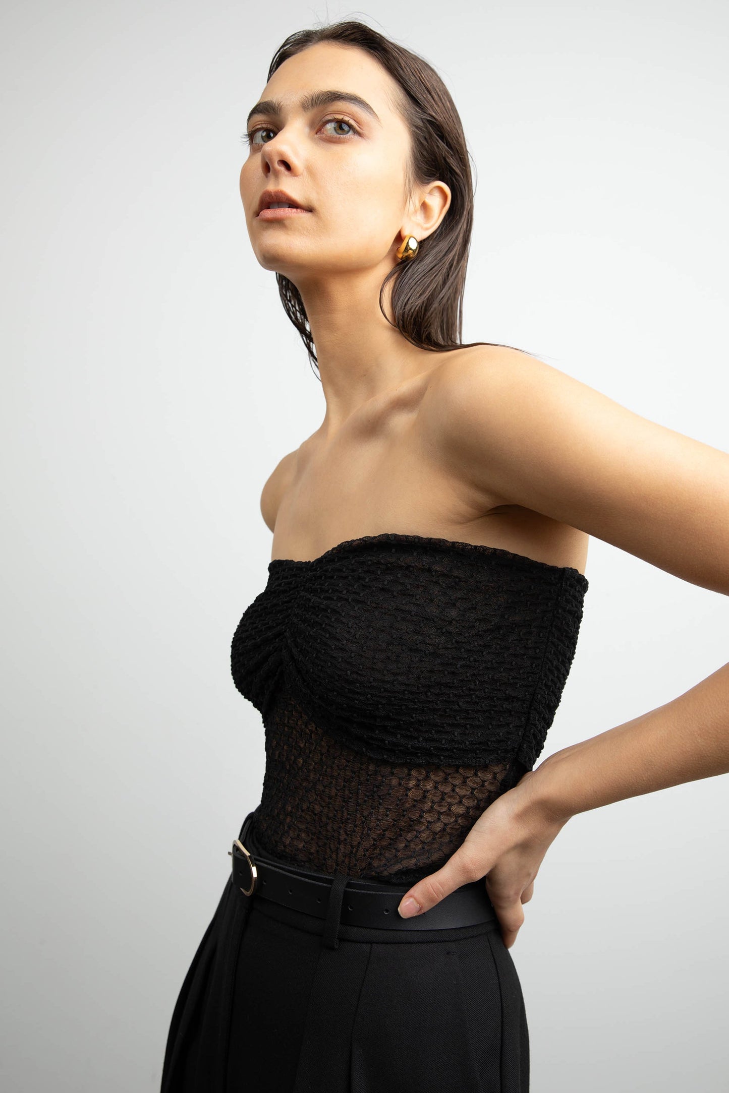 DOTTED MESH TUBE TOP