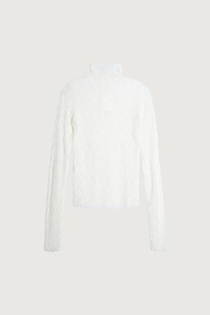 MOCKNECK LACE MESH TOP