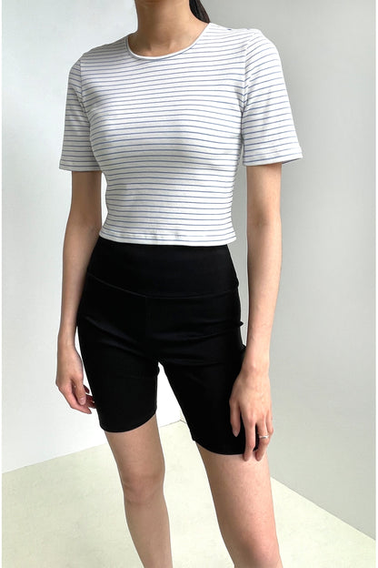 CROPPED STRIPED TEE