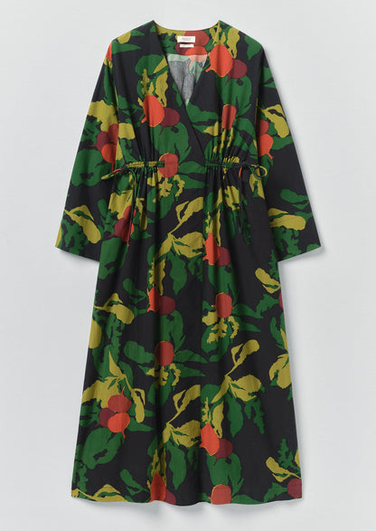 Produce Print Silk Cotton Dress | Slate