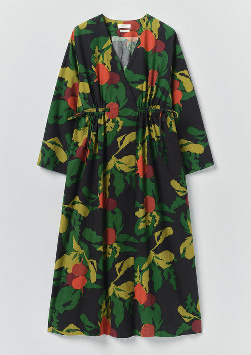 Produce Print Silk Cotton Dress | Slate