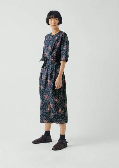 Provencal Paisley Print Cotton Poplin Dress | Provencal Blue