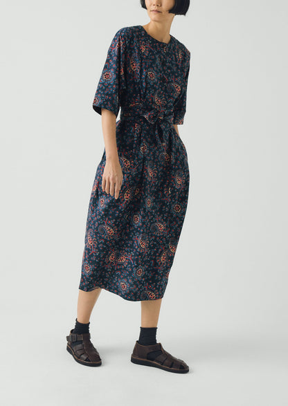 Provencal Paisley Print Cotton Poplin Dress | Provencal Blue