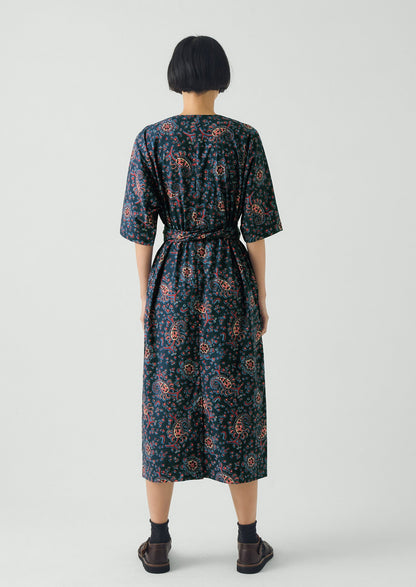 Provencal Paisley Print Cotton Poplin Dress | Provencal Blue