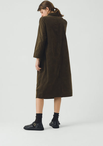 Organic Cord Tunic Dress | Tent Green