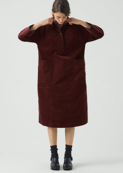 Organic Cord Tunic Dress | Beetroot
