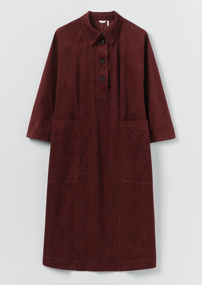 Organic Cord Tunic Dress | Beetroot