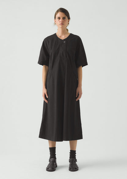 Tie Waist Cotton Twill Dress | Slate