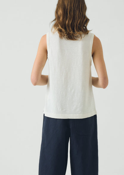 Sian Garment Dyed Organic Cotton Tank Top | Chalk