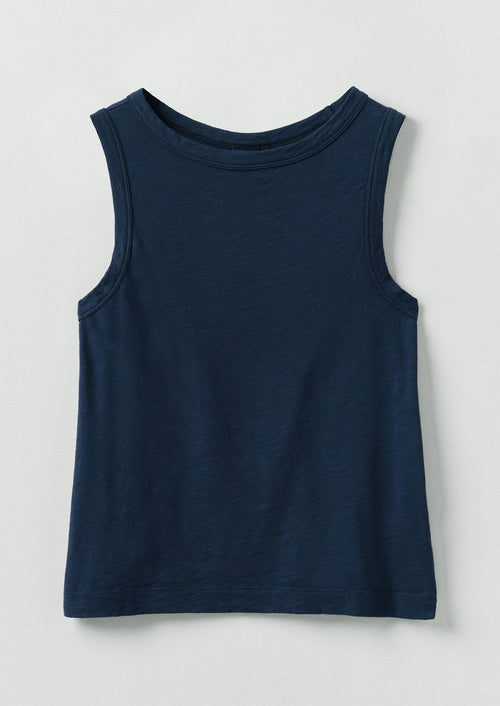 Sian Garment Dyed Organic Cotton Tank Top | Duffle Blue