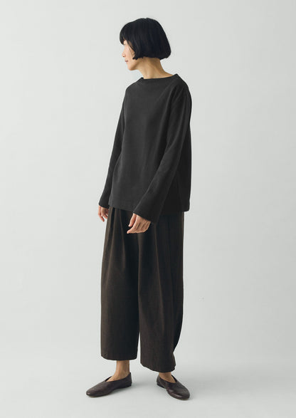 Mock Neck Cotton Hemp Sweater | Dark Charcoal