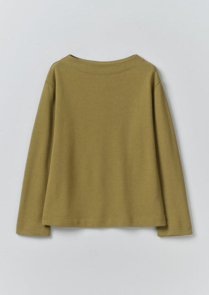 Mock Neck Cotton Hemp Sweater | Warm Olive