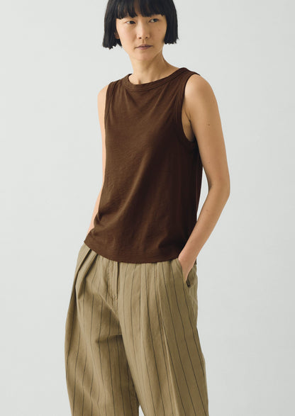 Sian Garment Dyed Organic Cotton Tank Top | Bronze Green
