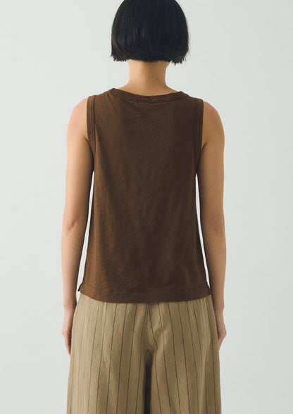 Sian Garment Dyed Organic Cotton Tank Top | Bronze Green