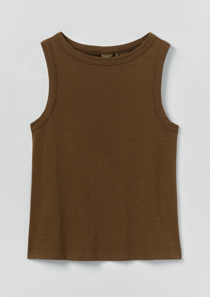 Sian Garment Dyed Organic Cotton Tank Top | Bronze Green