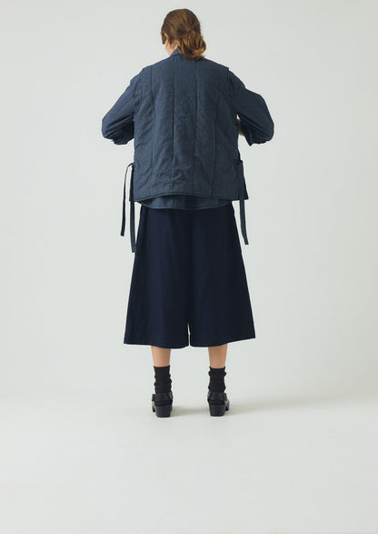 Railroad Stripe Side Tie Vest | Denim Blue