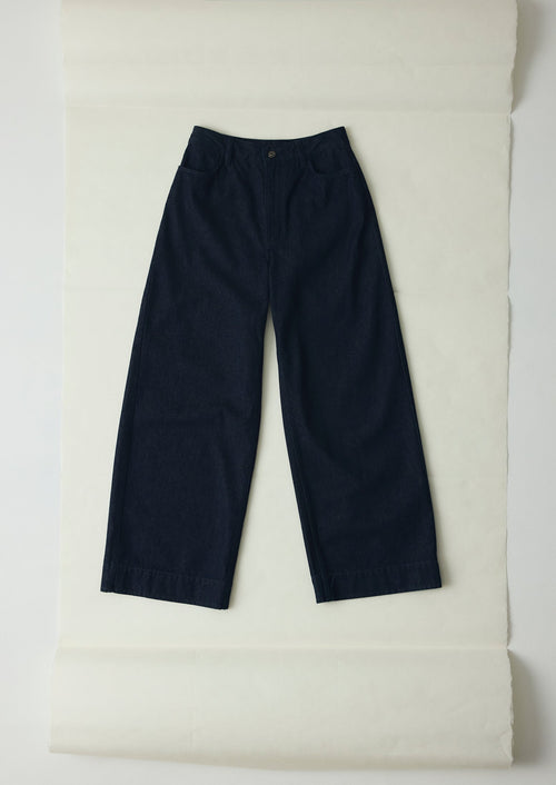 Wide Leg Denim Trousers | Indigo