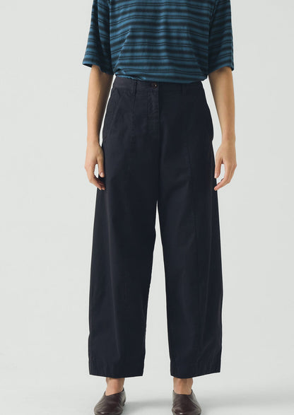 Sculpted Organic Cotton Twill Trousers | Slate