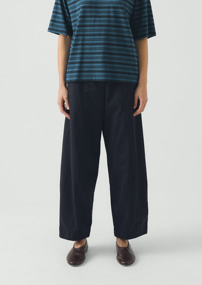 Sculpted Organic Cotton Twill Trousers | Slate